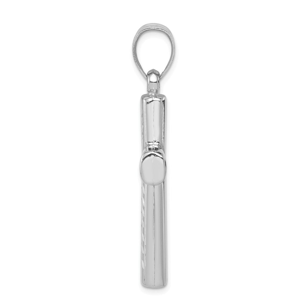 Million Charms 925 Sterling Silver Rhodium-Plated Diamond -Cut Relgious Cross Pendant