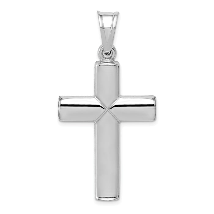 Million Charms 925 Sterling Silver Rhodium-Plated Diamond -Cut Relgious Cross Pendant