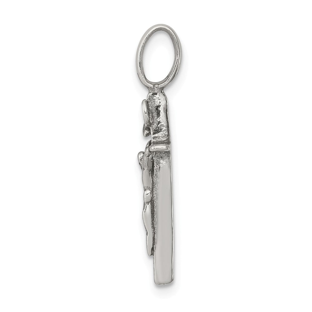 Million Charms 925 Sterling Silver Antiqued Inri Relgious Crucifix Pendant