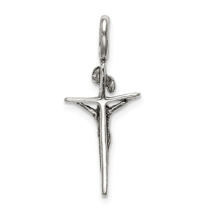 Million Charms 925 Sterling Silver Antiqued Inri Relgious Crucifix Pendant