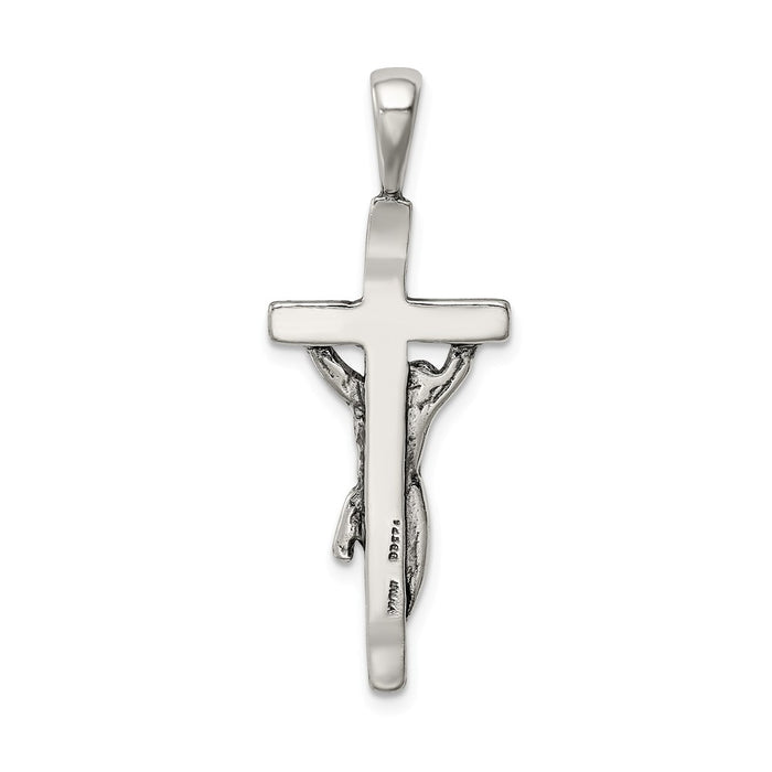 Million Charms 925 Sterling Silver Antiqued Relgious Crucifix Pendant