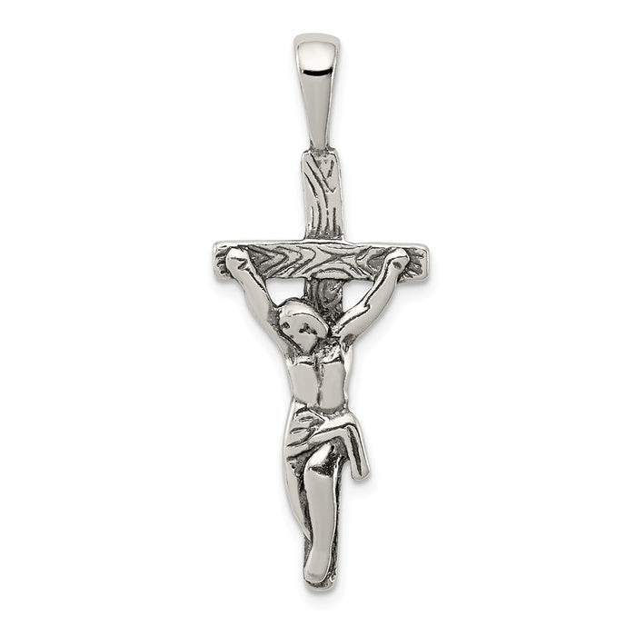 Million Charms 925 Sterling Silver Antiqued Relgious Crucifix Pendant