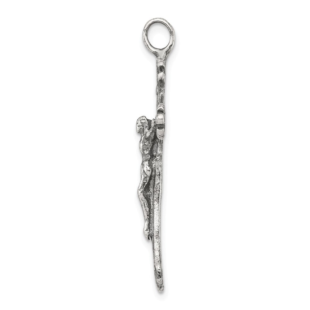 Million Charms 925 Sterling Silver Antiqued Relgious Crucifix Pendant
