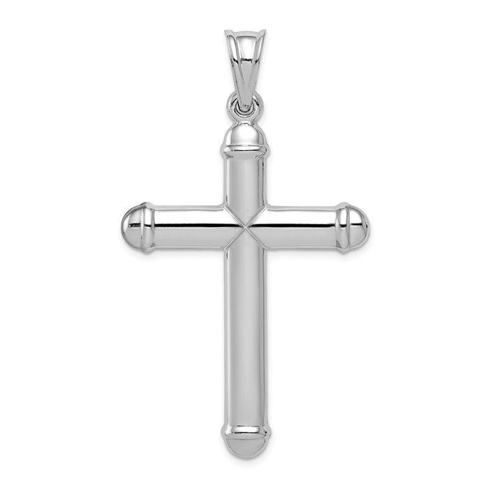 Million Charms 925 Sterling Silver Rhodium-Plated Reversible Relgious Crucifix Pendant