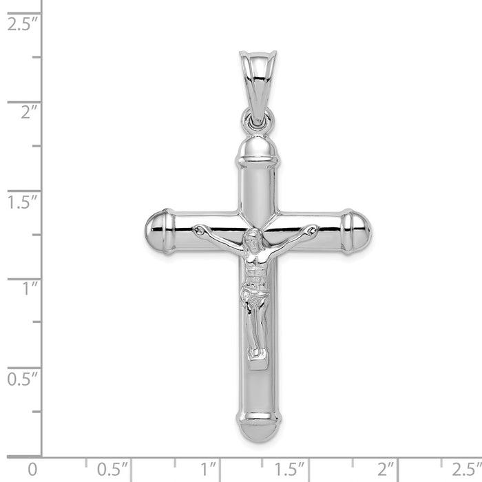 Million Charms 925 Sterling Silver Rhodium-Plated Reversible Relgious Crucifix Pendant