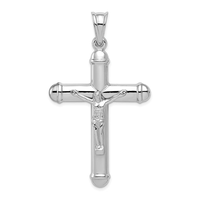 Million Charms 925 Sterling Silver Rhodium-Plated Reversible Relgious Crucifix Pendant