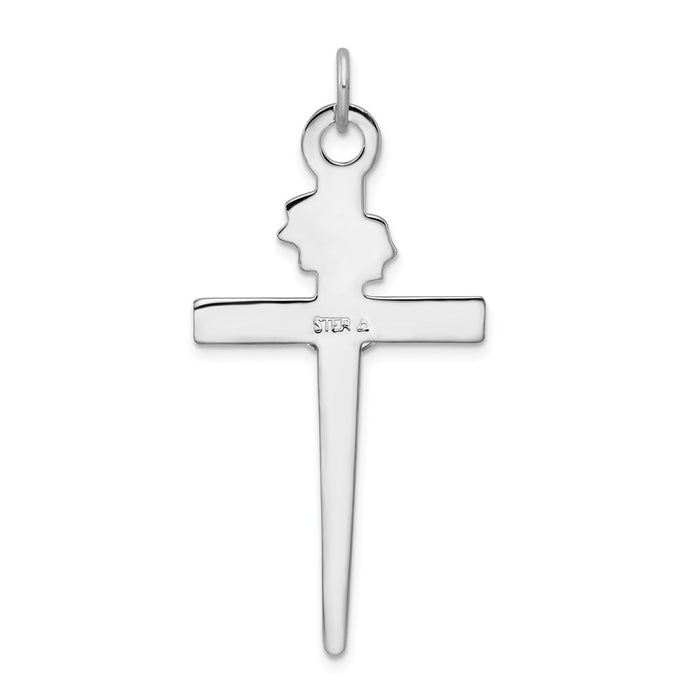 Million Charms 925 Sterling Silver Rhodium-Plated & 18K Gold-Plated Relgious Crucifix Pendant