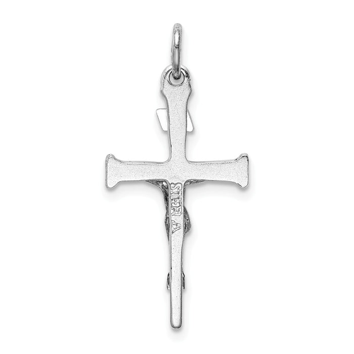 Million Charms 925 Sterling Silver Rhodium-Plated & 18K Gold-Plated Relgious Crucifix Charm