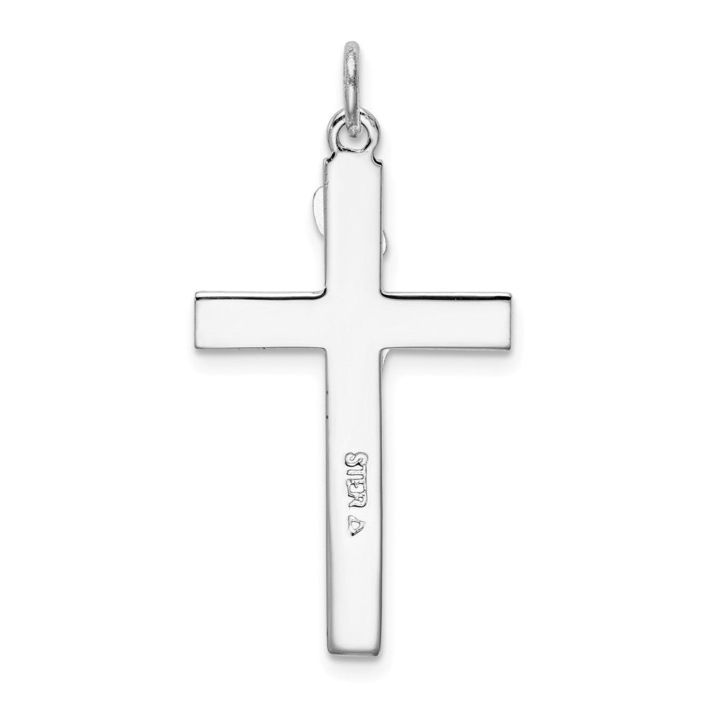 Million Charms 925 Sterling Silver Rhodium-Plated Inri Relgious Crucifix Pendant