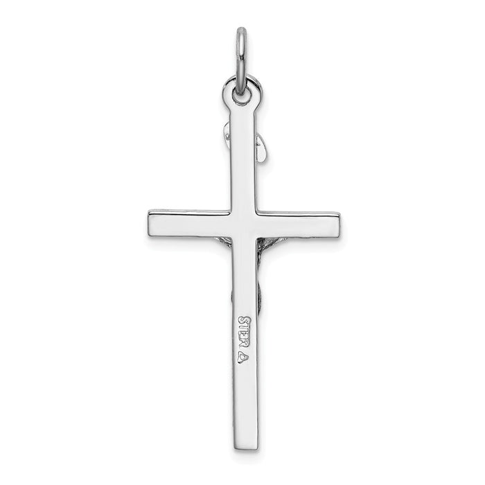 Million Charms 925 Sterling Silver Rhodium-Plated & 18K Gold-Plated Relgious Crucifix Pendant