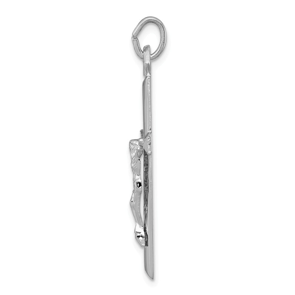 Million Charms 925 Sterling Silver Rhodium-Plated Relgious Crucifix Pendant