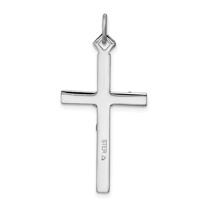 Million Charms 925 Sterling Silver Rhodium-Plated Relgious Crucifix Pendant