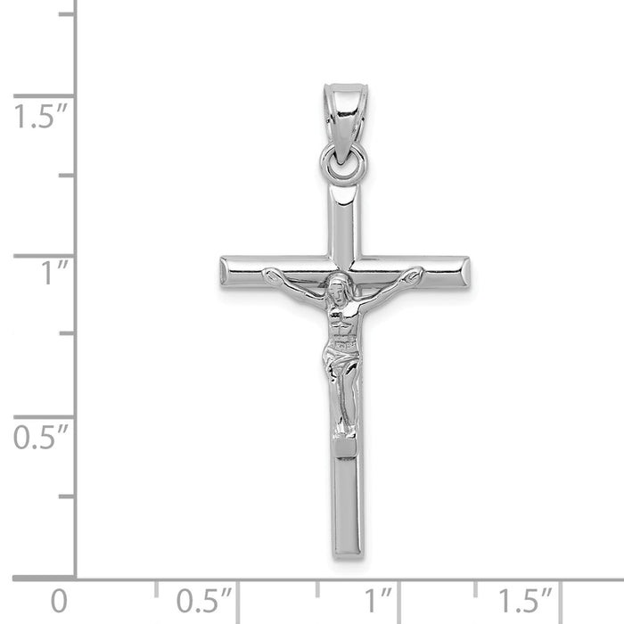 Million Charms 925 Sterling Silver Rhodium-Plated Polished Relgious Crucifix Pendant