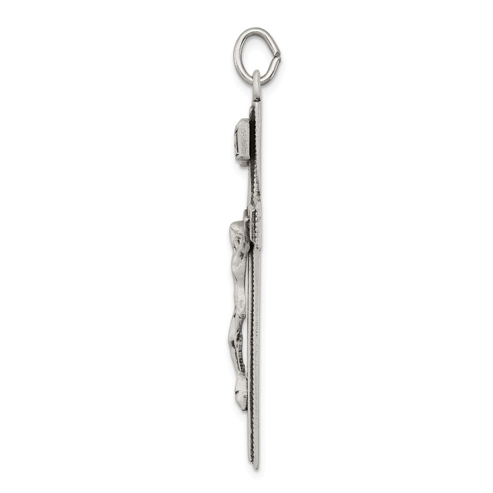 Million Charms 925 Sterling Silver Antiqued Inri Relgious Crucifix Pendant