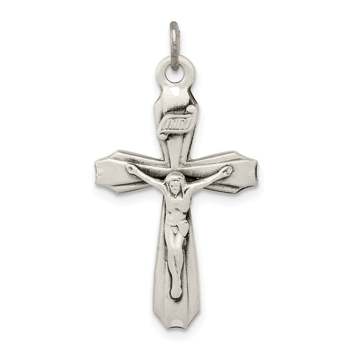 Million Charms 925 Sterling Silver Antiqued Inri Relgious Crucifix Pendant