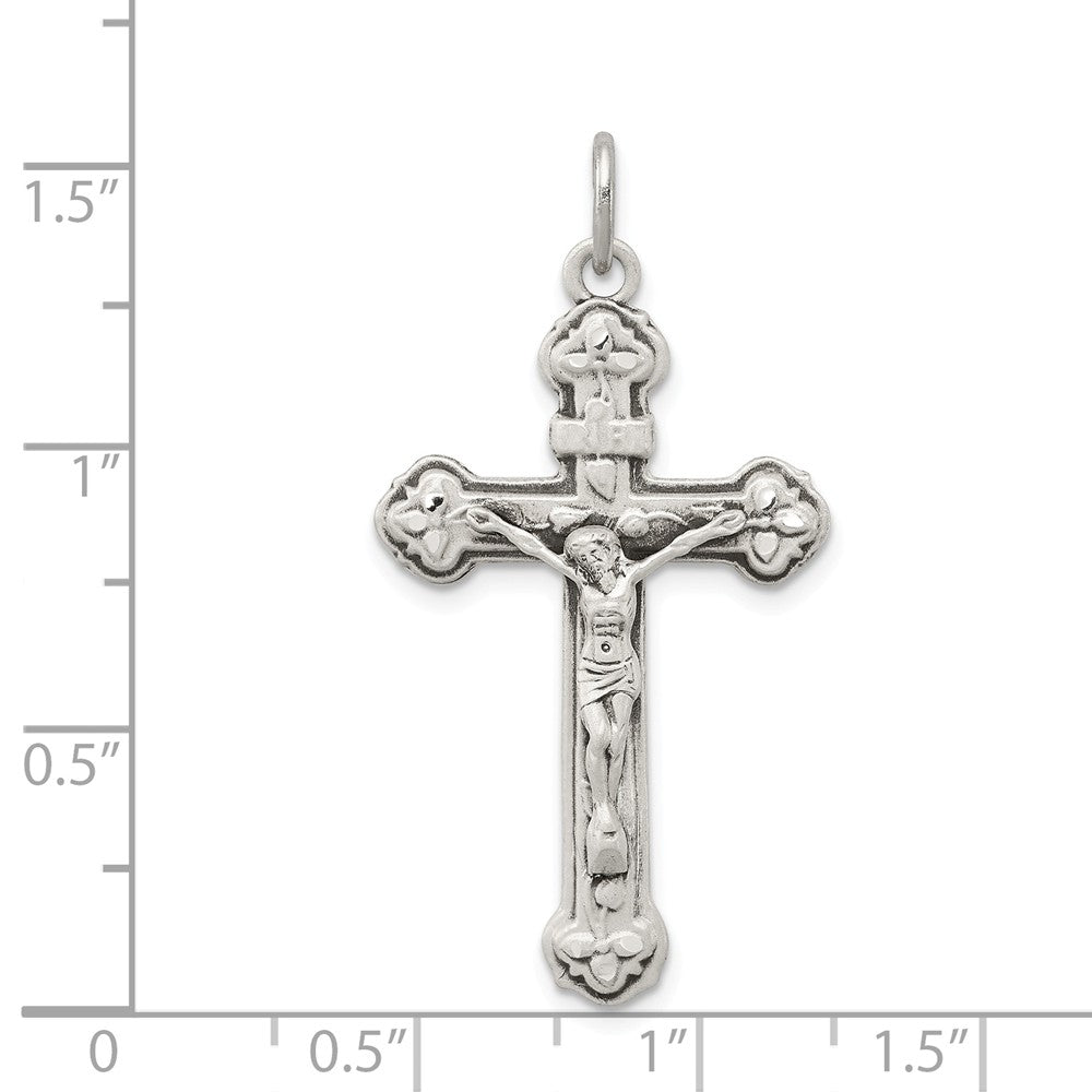 Million Charms 925 Sterling Silver Antiqued Inri Relgious Crucifix Pendant
