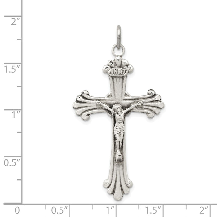 Million Charms 925 Sterling Silver Antiqued Inri Relgious Crucifix Pendant