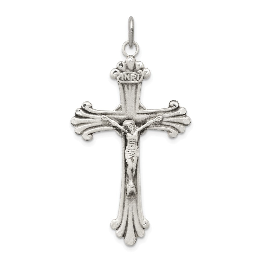 Million Charms 925 Sterling Silver Antiqued Inri Relgious Crucifix Pendant