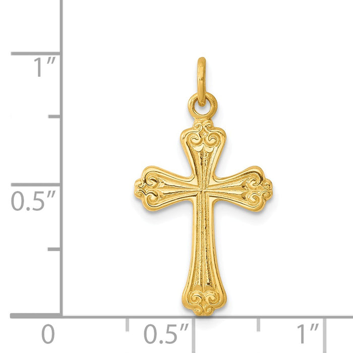 Million Charms 925 Sterling Silver & 24K Gold Themed -Plated Relgious Cross Charm