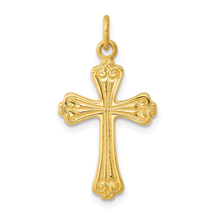 Million Charms 925 Sterling Silver & 24K Gold Themed -Plated Relgious Cross Charm