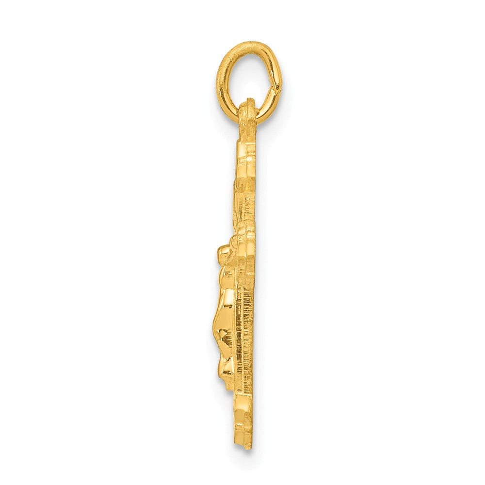 Million Charms 925 Sterling Silver & 24K Gold Themed -Plated Inri Relgious Crucifix Charm