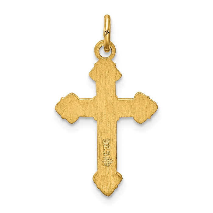 Million Charms 925 Sterling Silver & 24K Gold Themed -Plated Inri Relgious Crucifix Charm