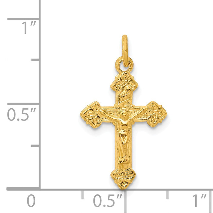 Million Charms 925 Sterling Silver & 24K Gold Themed -Plated Inri Relgious Crucifix Charm
