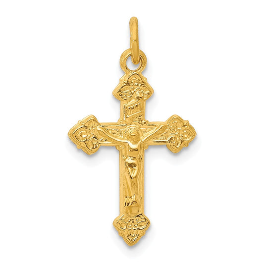 Million Charms 925 Sterling Silver & 24K Gold Themed -Plated Inri Relgious Crucifix Charm