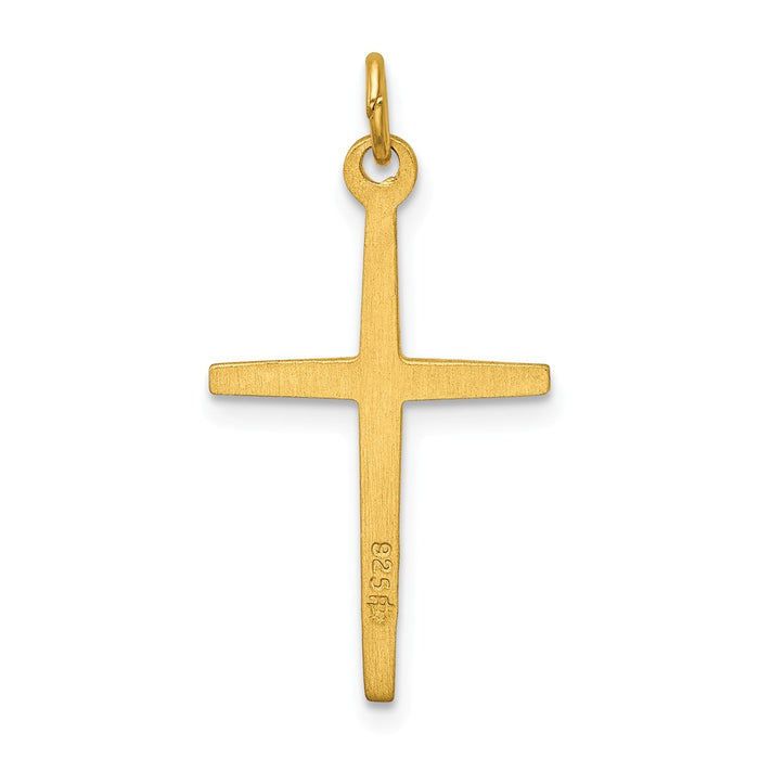 Million Charms 925 Sterling Silver & 24K Gold Themed -Plated Passion Relgious Cross Charm