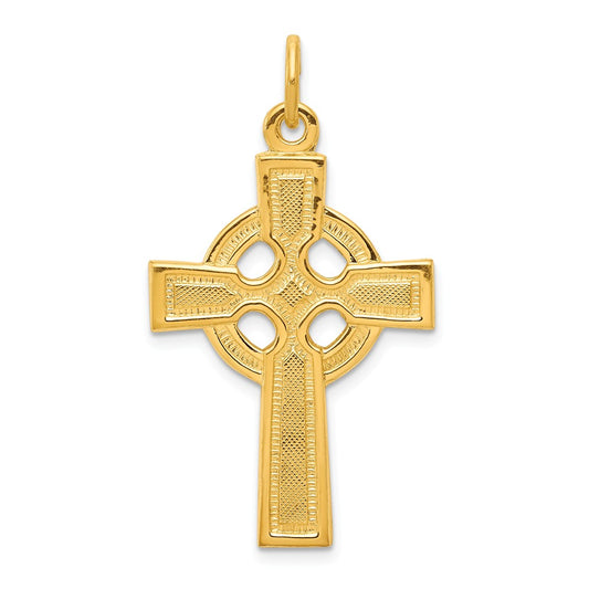 Million Charms 925 Sterling Silver & 24K Gold Themed -Plated Celtic Relgious Cross Pendant
