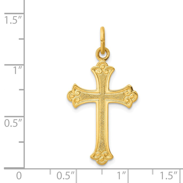 Million Charms 925 Sterling Silver & 24K Gold Themed -Plated Relgious Cross Pendant