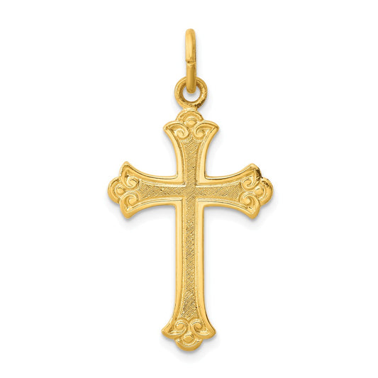 Million Charms 925 Sterling Silver & 24K Gold Themed -Plated Relgious Cross Pendant