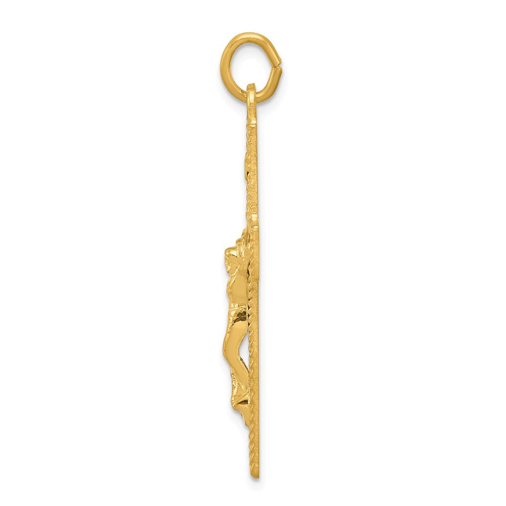 Million Charms 925 Sterling Silver & 24K Gold Themed -Plated Inri Relgious Crucifix Pendant