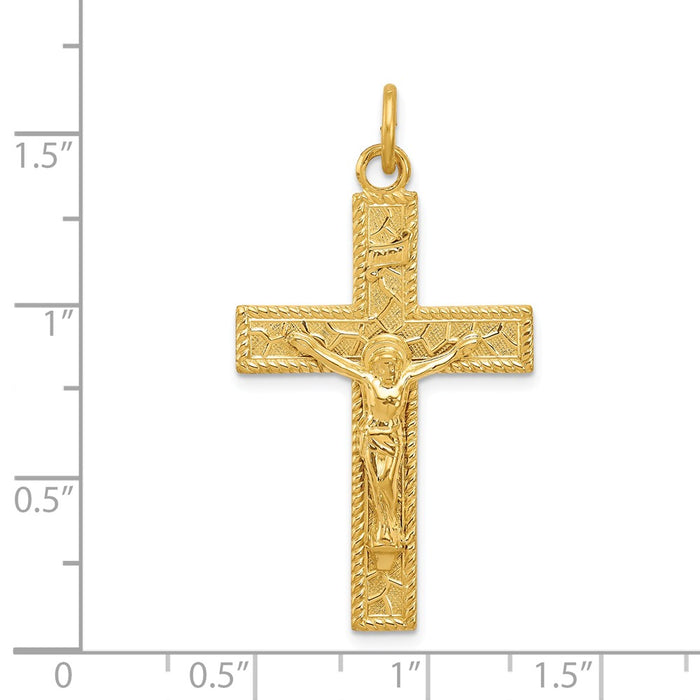 Million Charms 925 Sterling Silver & 24K Gold Themed -Plated Inri Relgious Crucifix Pendant