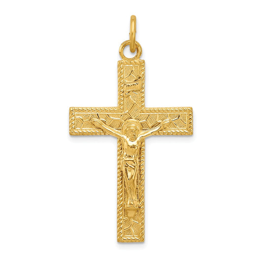 Million Charms 925 Sterling Silver & 24K Gold Themed -Plated Inri Relgious Crucifix Pendant