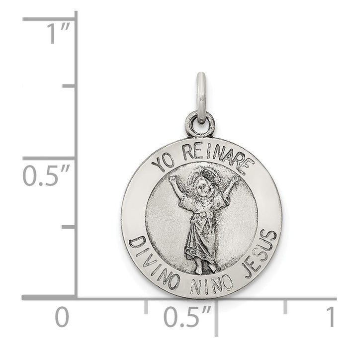 Million Charms 925 Sterling Silver Divino Nino Medal (Divine Infant Jesus)