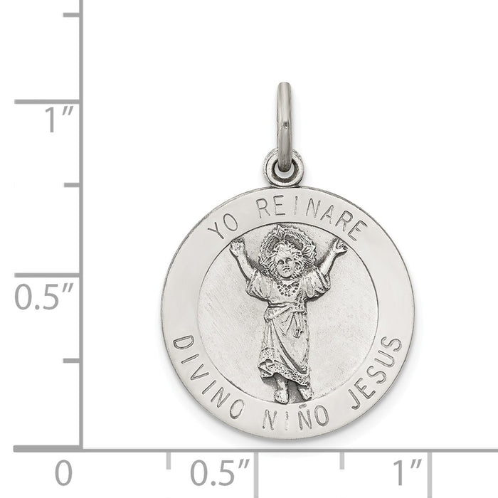 Million Charms 925 Sterling Silver Divino Nino Medal (Divine Infant Jesus)