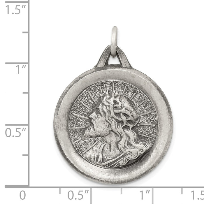 Million Charms 925 Sterling Silver Jesus Medal