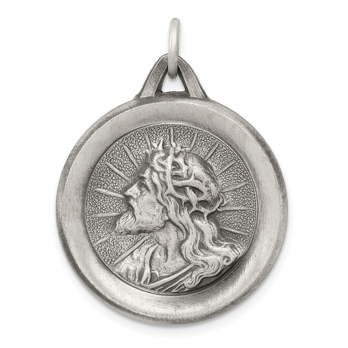 Million Charms 925 Sterling Silver Jesus Medal