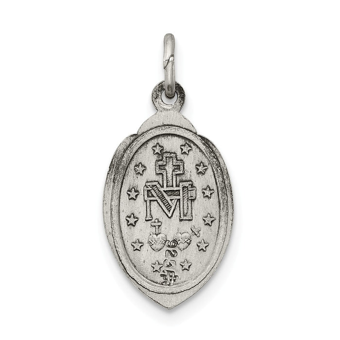 Million Charms 925 Sterling Silver Antiqued Religious Miraculous Medal