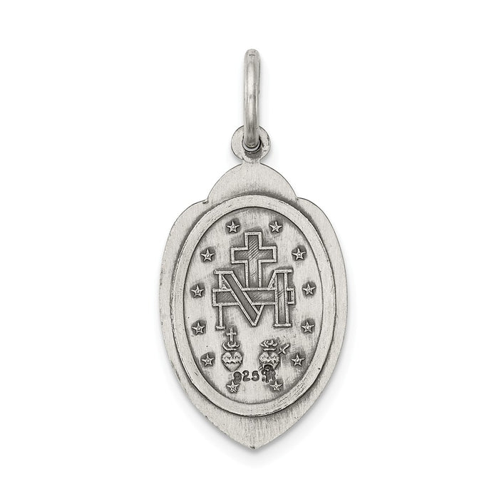 Million Charms 925 Sterling Silver Antiqued Religious Miraculous Medal