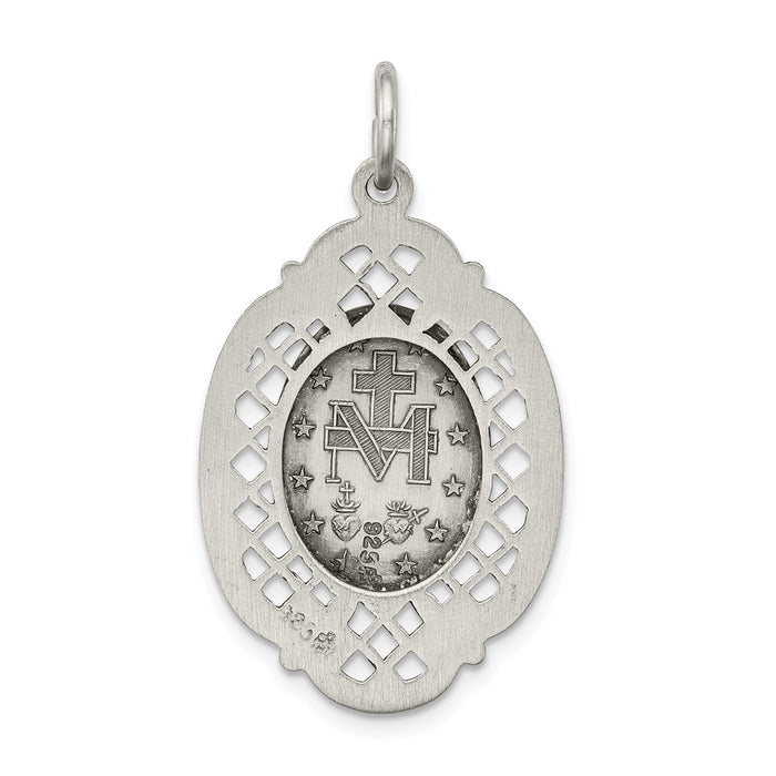 Million Charms 925 Sterling Silver Antiqued Religious Miraculous Medal