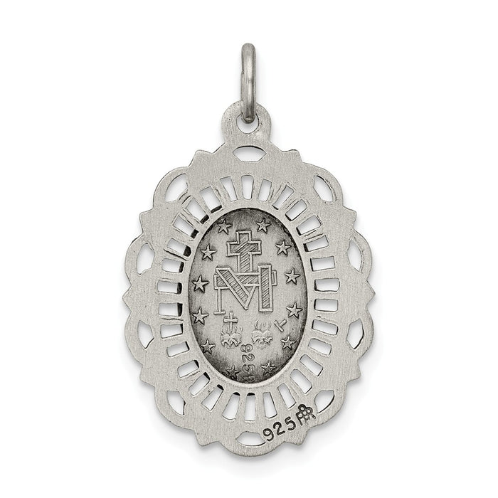 Million Charms 925 Sterling Silver Antiqued Religious Miraculous Medal