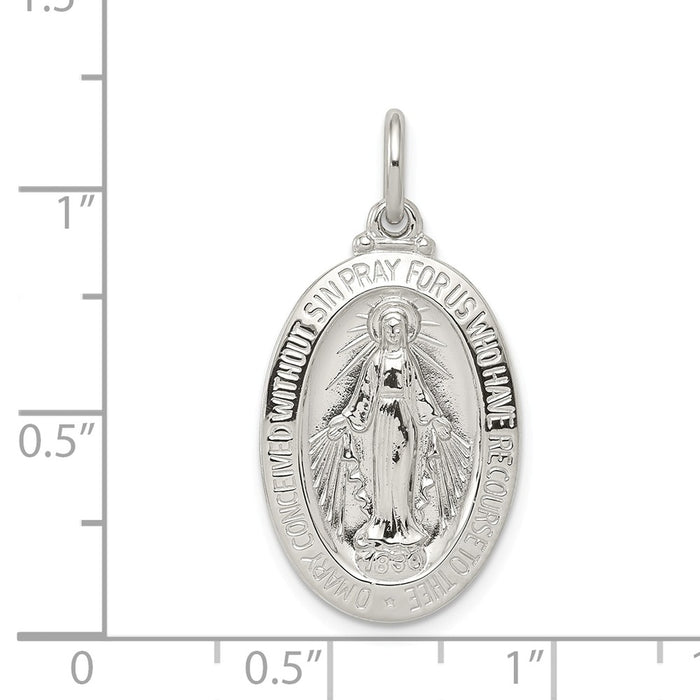 Million Charms 925 Sterling Silver Religious Miraculous Medal