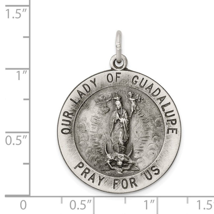 Million Charms 925 Sterling Silver Antiqued Relgious Our Lady Of Guadalupe Medal