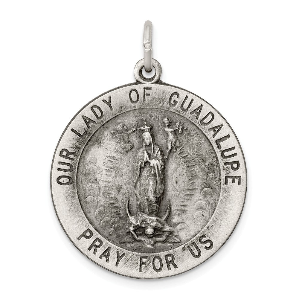 Million Charms 925 Sterling Silver Antiqued Relgious Our Lady Of Guadalupe Medal