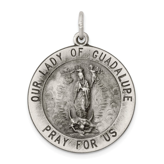 Million Charms 925 Sterling Silver Antiqued Relgious Our Lady Of Guadalupe Medal