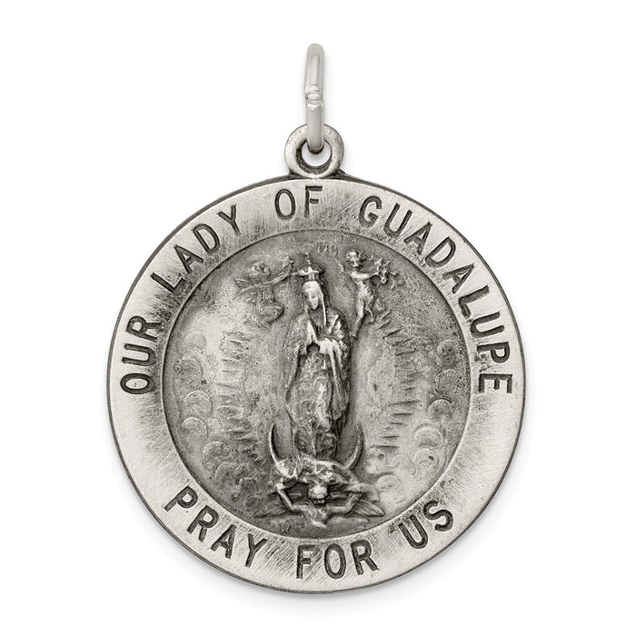 Million Charms 925 Sterling Silver Antiqued Relgious Our Lady Of Guadalupe Medal