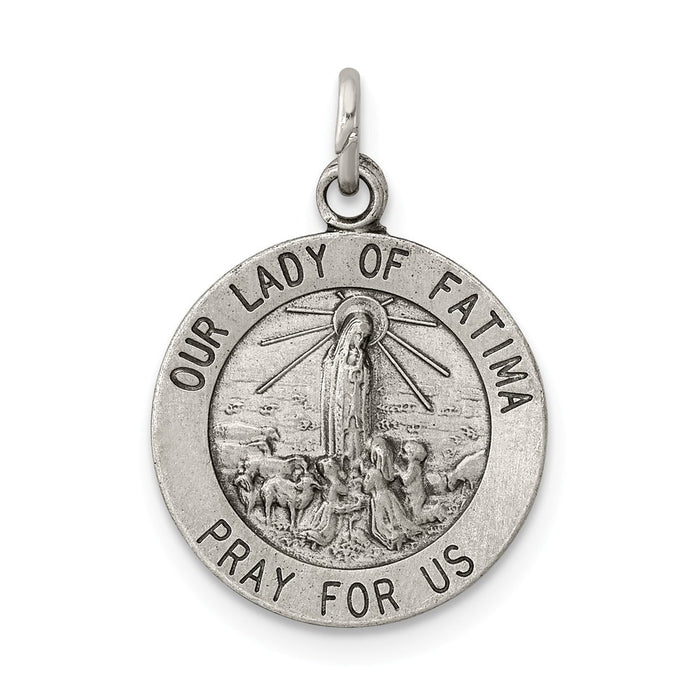 Million Charms 925 Sterling Silver Relgious Our Lady Of Fatima Medal