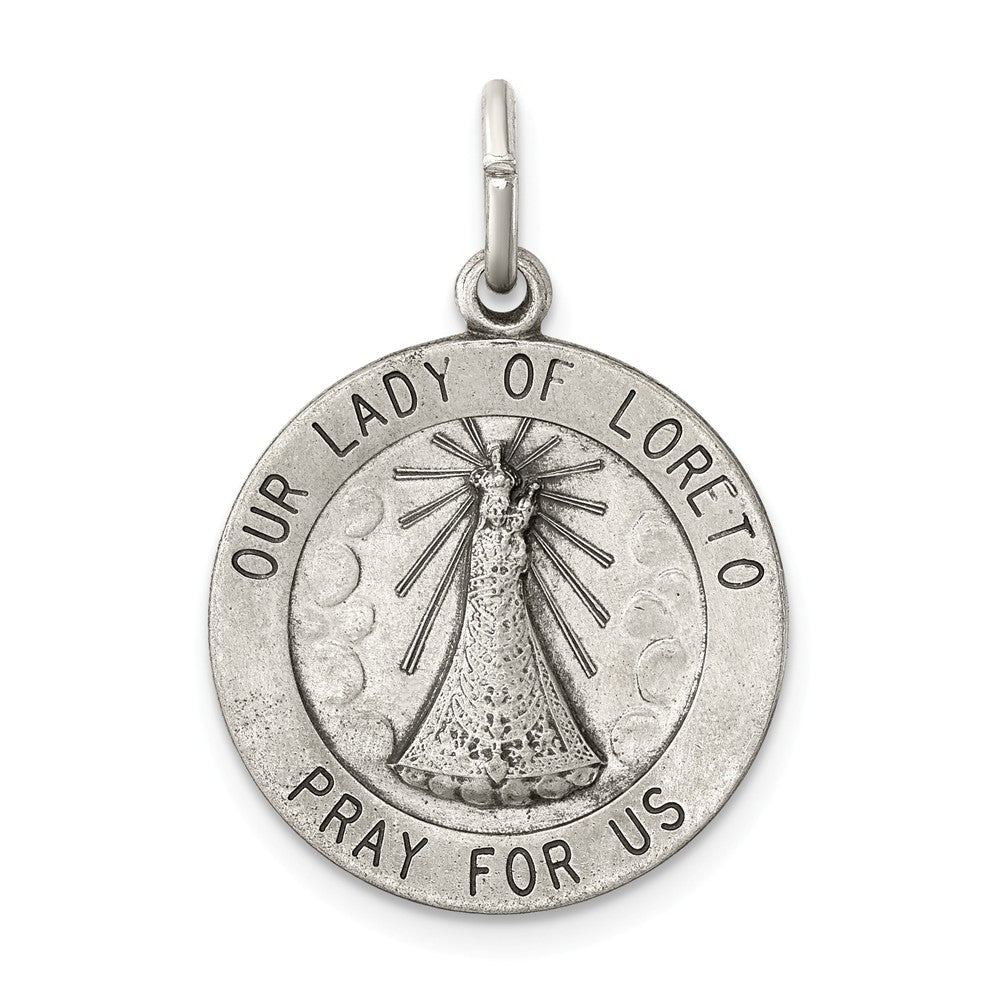 Million Charms 925 Sterling Silver Antiqued Relgious Our Lady Of Loreto Medal